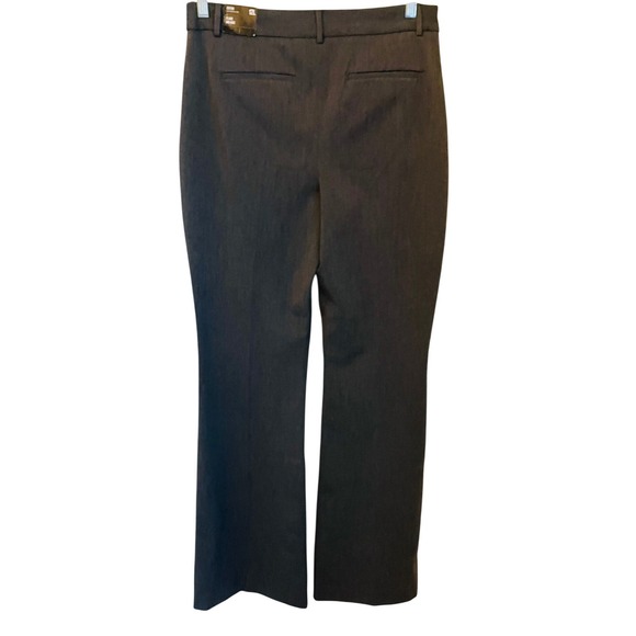 EXPRESS Editor Stretch Mid Rise Flare Trouser Pants Size 12L Gray Office Career - Picture 2 of 9